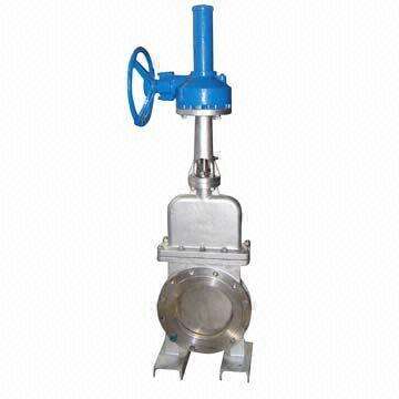 Gear operated knife gate valve, highly abrasion and corrosion resistant